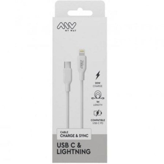 Cable USB Tipo-C a Lightning Myway LL-C20 20W 1m blanco carga rápida