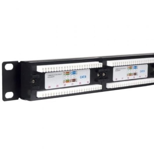 Panneau de brassage PHASAK PU 2420 24 ports Cat.6 1U UTP double rack 19″ noir métallisé
