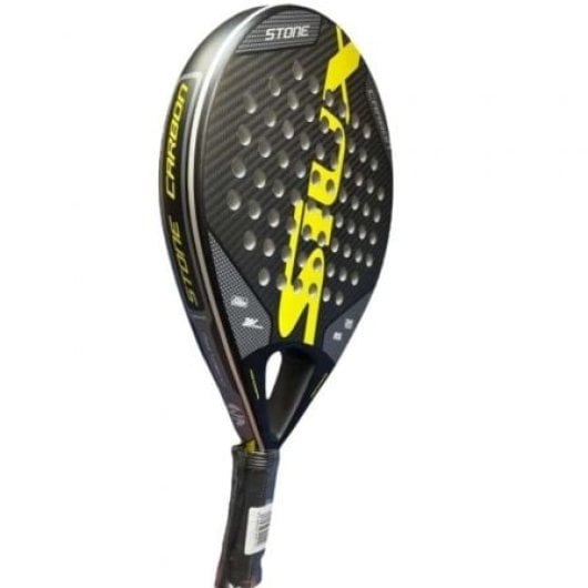 Pala pádel Siux Stone Carbon 3K 355-375g lágrima carbono 3K EVA Soft amarillo-negro