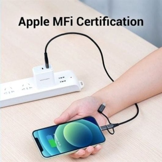 Câble USB 2.0 3 en 1 Vention CQJHG USB-C MicroUSB Lightning 1,5 m 480 Mbps Gris