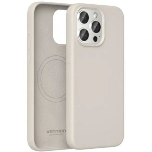 Funda silicona Vention KUFM0-40 MagSafe iPhone 15 Pro Max Gris microfibra e imán N52*38