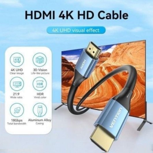 Câble HDMI Vention ALHSG 2.0 4K@60Hz 1.5m Bleu