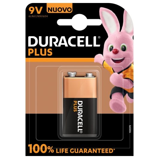 Pila Duracell Plus MN1604 9V Alcalina alta capacidad y larga duración