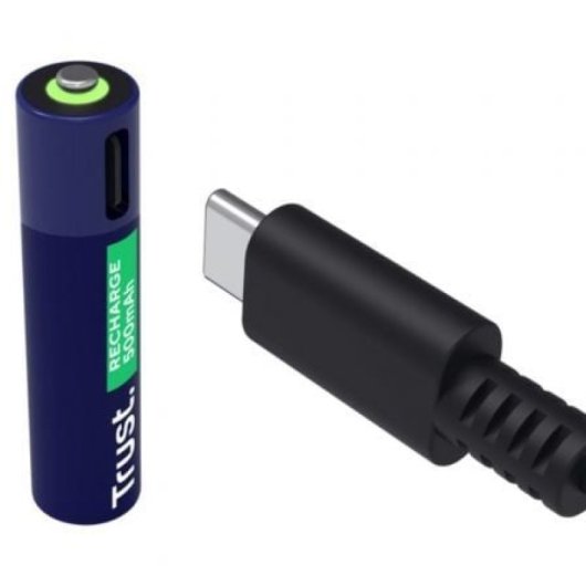 Trust 25585 AAA Akkupack 2 USB-C 500mAh LED-Anzeige Kurzschlussschutz