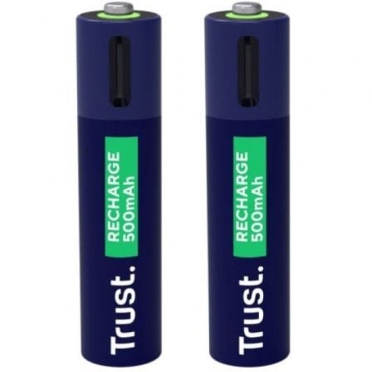 Trust 25585 AAA Akkupack 2 USB-C 500mAh LED-Anzeige Kurzschlussschutz