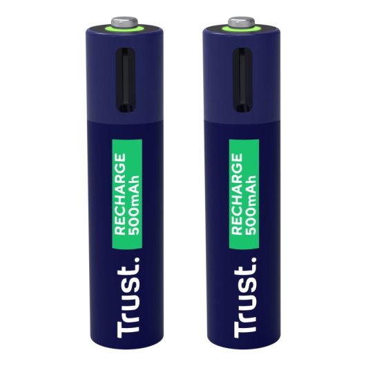 Trust 25585 AAA Akkupack 2 USB-C 500mAh LED-Anzeige Kurzschlussschutz