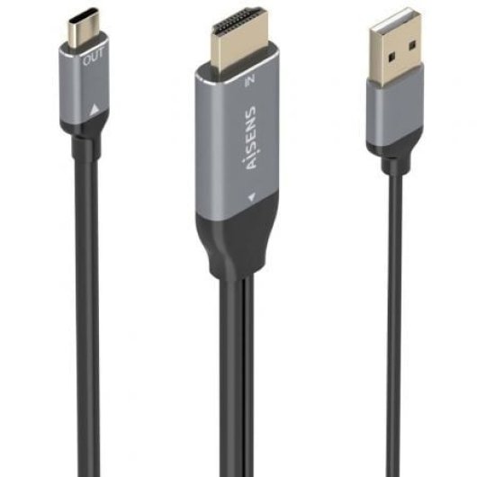Cable conversor HDMI 2.0 macho USB-A macho a USB-C macho AISENS A109-0871 4K 1.8m negro