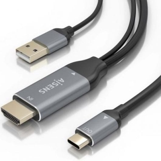 Cable conversor HDMI 2.0 macho USB-A macho a USB-C macho AISENS A109-0871 4K 1.8m negro