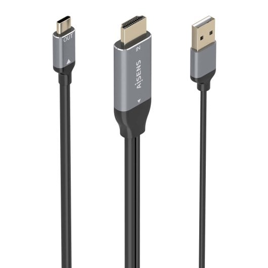 Cable conversor HDMI 2.0 macho USB-A macho a USB-C macho AISENS A109-0871 4K 1.8m negro