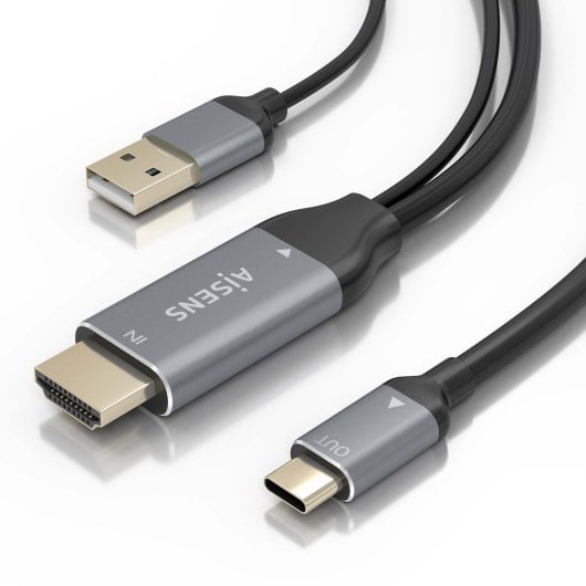 Cable conversor HDMI 2.0 macho USB-A macho a USB-C macho AISENS A109-0871 4K 1.8m negro