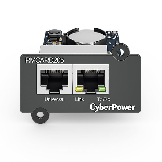 Tarjeta CyberPower RMCARD205 Gestión Remota Ethernet RJ45 Soporte IPv6 y Envirosensor