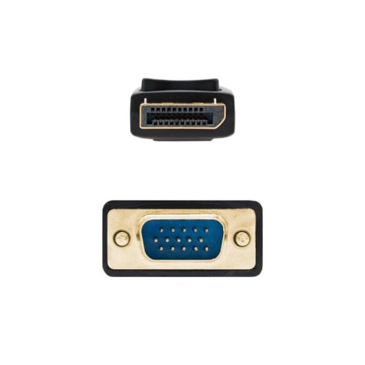 Cable conversor DisplayPort a VGA Nanocable 1m blindado en oro RoHS negro
