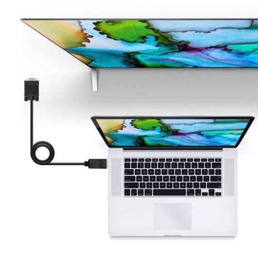 Nanocable DisplayPort auf VGA Konverterkabel 1m Vergoldet Geschirmt Schwarz