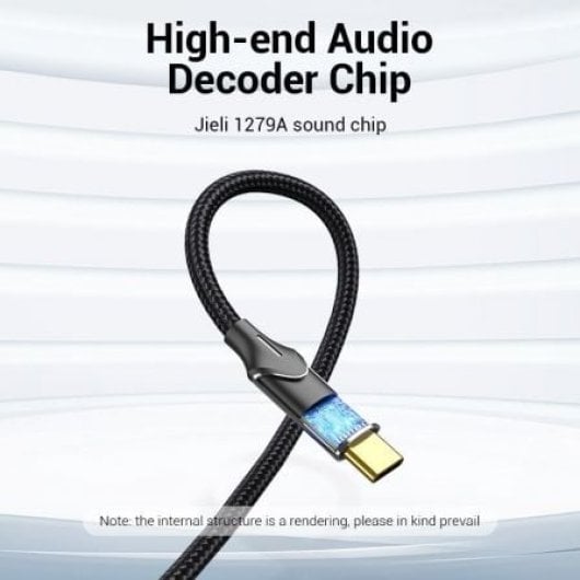 Cable Vention BGUHH USB Tipo-C a 2 RCA Macho 2m Cancelación Ruido Gris