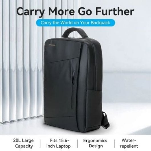 Mochila Vention KRRB0 Impermeable 20L para Portátil hasta 15.6? Negra