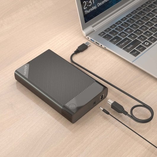 Caixa externa 3,5″ AISENS ASE-3529B ABS Preto USB 3.0 UASP Instalação sem ferramentas