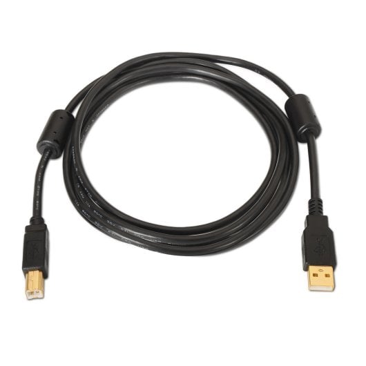 AISENS A101-0011 5 m Gold Ferrit Schwarz Hochgeschwindigkeitsdrucker USB 2.0 Kabel