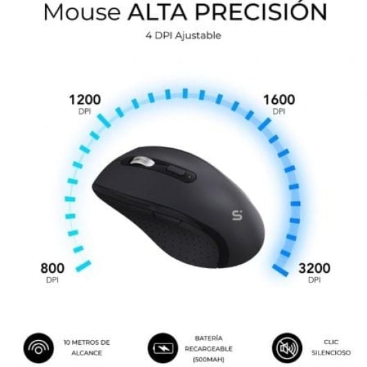 Teclado de membrana SUBBLIM Combo Dual Office Prowave Layout ES ergonómico inalámbrico recargable multidispositivo
