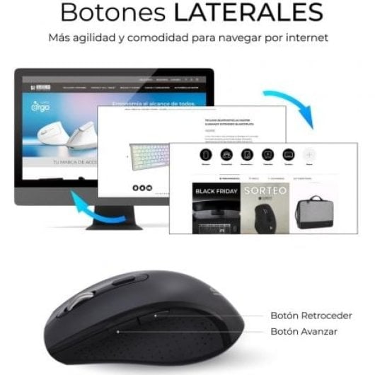 Teclado de membrana SUBBLIM Combo Dual Office Prowave Layout ES ergonómico inalámbrico recargable multidispositivo