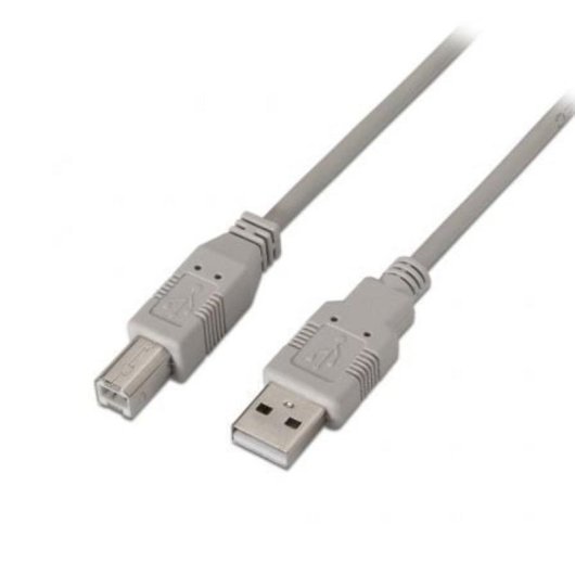 Cable USB 2.0 AISENS A101-0004 4.5m USB A-USB B haute vitesse beige