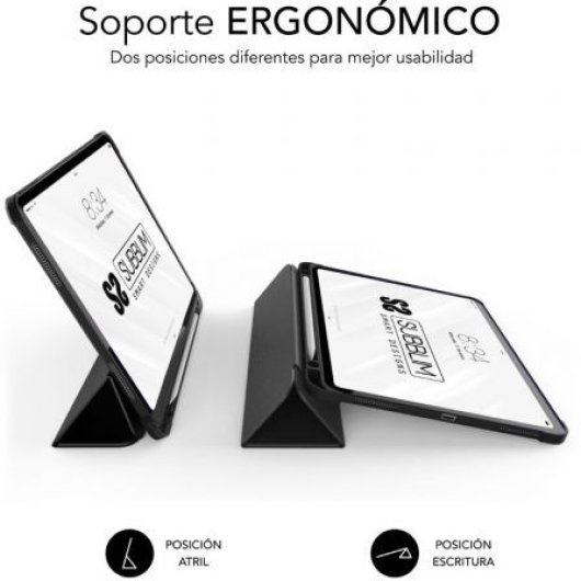 Capa Subblim Clear Shock para iPad Pro 13 M4 preta com fecho magnético e suporte de duas posições