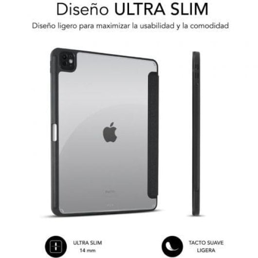 Capa Subblim Clear Shock para iPad Pro 13 M4 preta com fecho magnético e suporte de duas posições