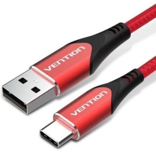 Cavo USB in nylon rosso Vention CODRG USB 2.0 Type-C 3A a ricarica rapida da 1,5 m