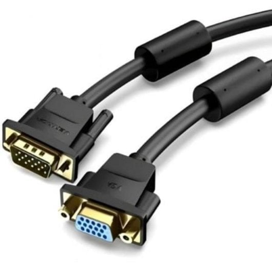 Cable VGA Vention DAGBI 3m blindado filtro ferrita contactos oro negro