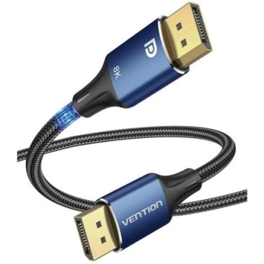 Cable DisplayPort VENTION HCELF 8K 3m Azul Algodón Trenzado HDR G-Sync FreeSync