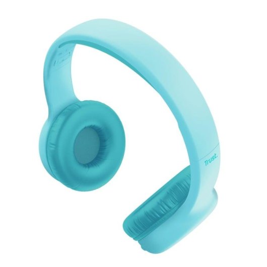 Auriculares Trust Nouna Kids sem fios Bluetooth com microfone e limite 85 dB azul