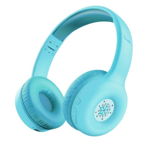 Auriculares Trust Nouna Kids sem fios Bluetooth com microfone e limite 85 dB azul