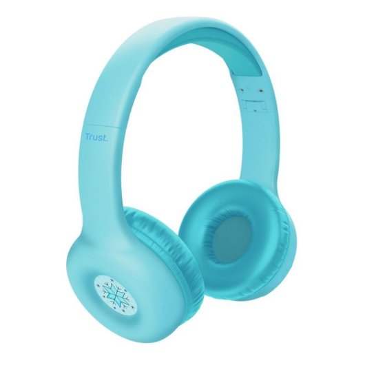 Auriculares Trust Nouna Kids sem fios Bluetooth com microfone e limite 85 dB azul