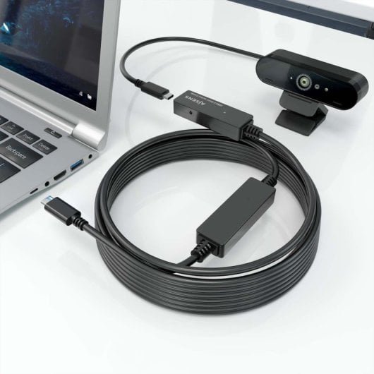 Cable alargador USB 3.2 AISENS A107-0870 10m USB Type-C/M-H Amplificado 5Gbps 100W Negro