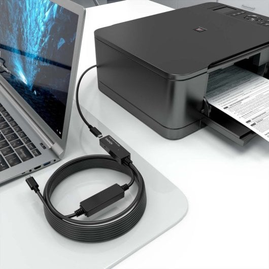 Cable alargador USB 3.2 AISENS A107-0870 10m USB Type-C/M-H Amplificado 5Gbps 100W Negro