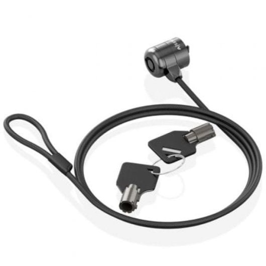 Cable de seguridad AISENS ASLK-D40K04-BK 1.5m acero cerradura con llave Kensington