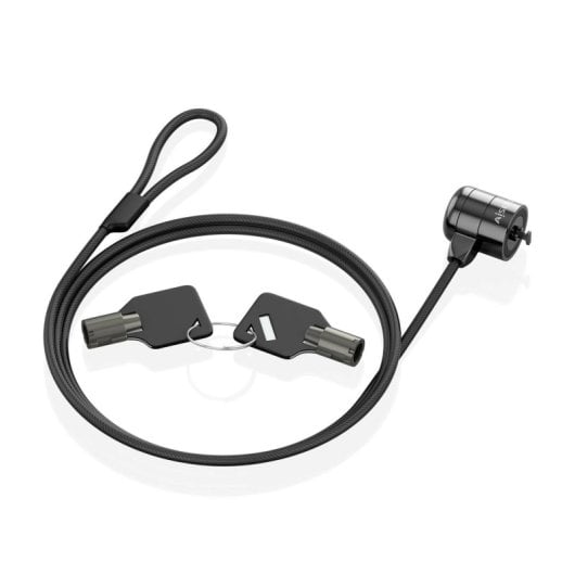 Cable de seguridad AISENS ASLK-D40K04-BK 1.5m acero cerradura con llave Kensington