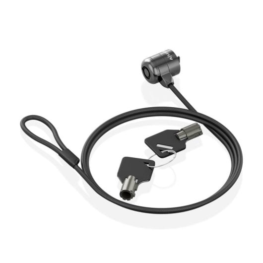 Cable de seguridad AISENS ASLK-D40K04-BK 1.5m acero cerradura con llave Kensington