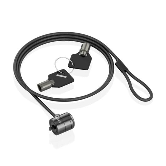 Cable de seguridad AISENS ASLK-D40K04-BK 1.5m acero cerradura con llave Kensington