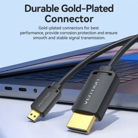 Cable HDMI VENTION AGHBF 4K 1m HDMI Macho-Mini HDMI Macho chapado en oro negro