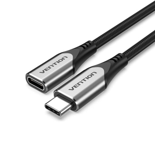 Cable USB-C Vention TABHF 1m 60W 5Gbps Trenzado Aluminio Gris