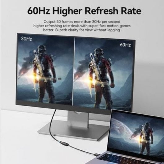 Vention HBZBB DisplayPort-HDMI-Konverterkabel, 4K, 60 Hz, 15 cm, schwarz, vergoldet