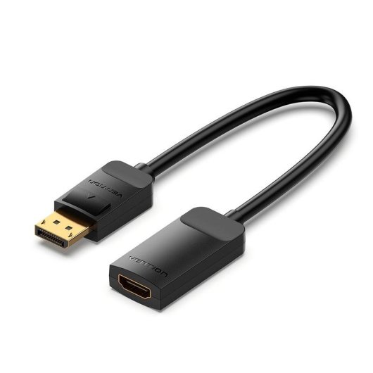 Cable Conversor Vention HBZBB DisplayPort-HDMI 4K 60Hz 15cm Negro Chapado Oro