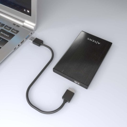 Caja externa 2.5? SATA AISENS ASE-2527B Aluminio Negro USB 3.0 LED para HDD/SSD