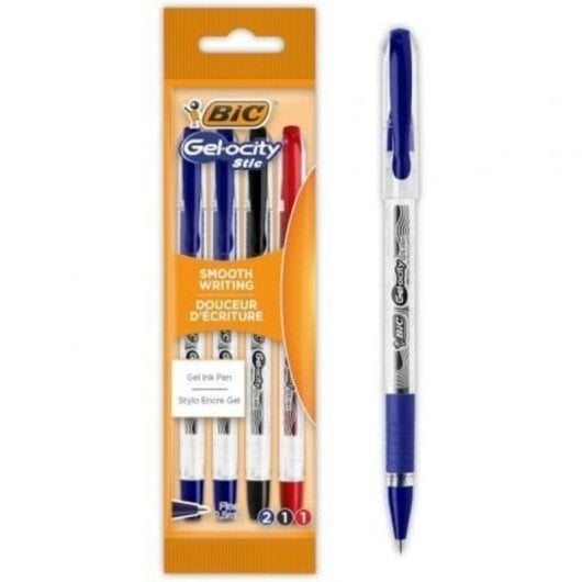 Bolígrafo de gel BIC Gelocity Stic retráctil 0.5 mm pack 4 unidades surtidos