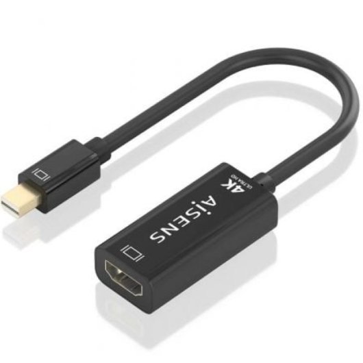 Cable conversor AISENS A125-0904 Mini DisplayPort macho HDMI hembra 4K 15cm negro