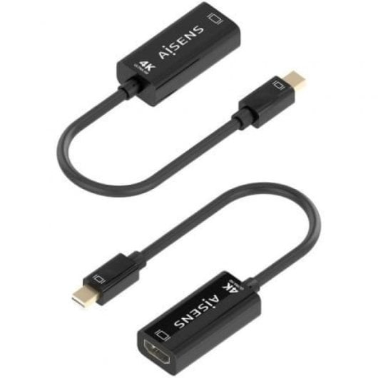 Cable conversor AISENS A125-0904 Mini DisplayPort macho HDMI hembra 4K 15cm negro