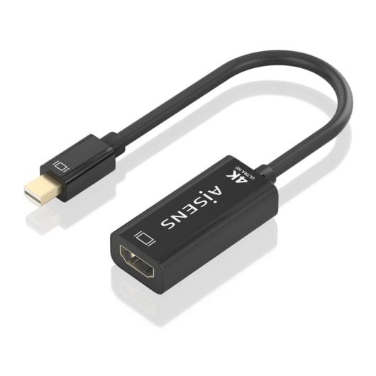 Cable conversor AISENS A125-0904 Mini DisplayPort macho HDMI hembra 4K 15cm negro