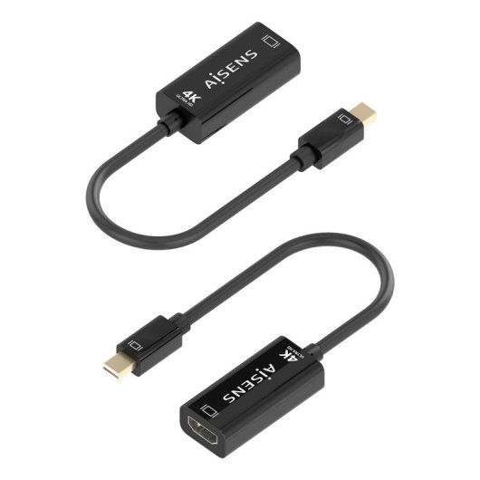 Cable conversor AISENS A125-0904 Mini DisplayPort macho HDMI hembra 4K 15cm negro