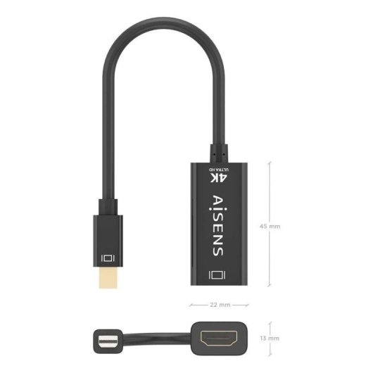 AISENS Mini DisplayPort auf HDMI Adapter 4K 15cm