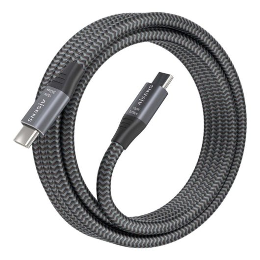 Cable USB-C AISENS A107-0875 3m 20Gbps 100W Aluminio Gris